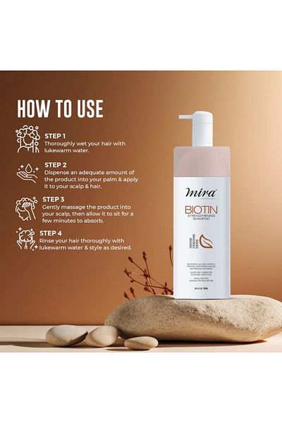 MIRA PROFESSIONAL Mira Biotin Strengthening Shampoo Lotion, 750ml for Adults with Hair Loss or Thinning Hair