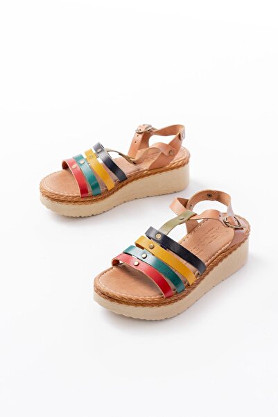 Aymood 730-142 Multi Genuine Leather Orthopedic Sole Women's Sandals