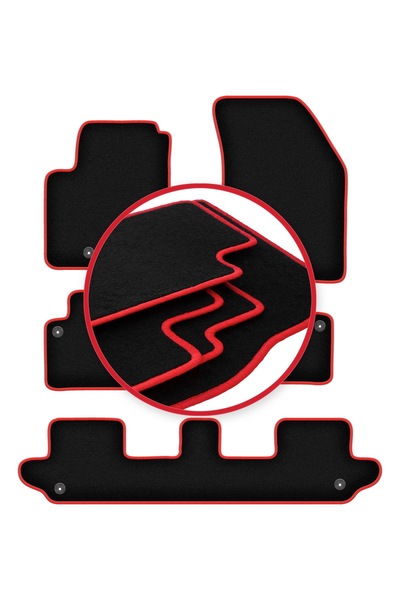 shumee Covorașe auto CARLUX-RED pentru: Volvo XC90 I SUV 7 locuri (2002-2014)