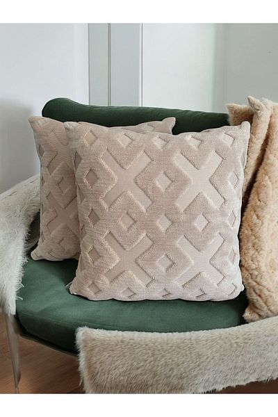 kissen 2-Piece Welsoft Punch Embroidered Decorative Throw Pillow Case