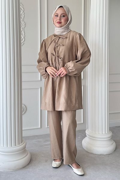 InStyle Σετ Casual Milk Coffee με κόμπους