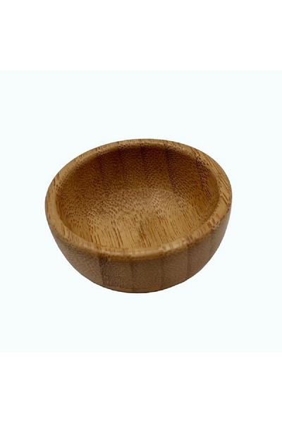 Bien Servi High Quality Bamboo Round Sauce Dip Bowl Brown 6 x 3cm
