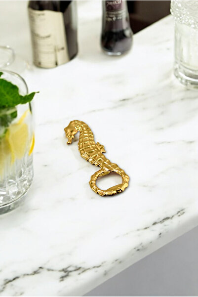 iQey Home Seahorse Magnetic Bottle Opener Gold