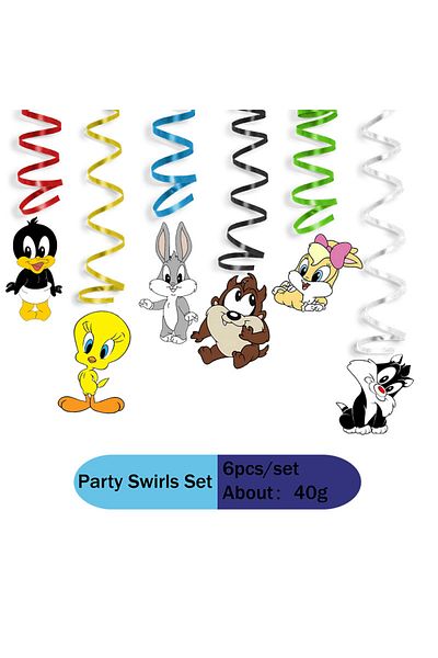 BEAST KINGDOM looney tunes looney tunes Spiral 6pcs Beast Kingdom Baby Bugs Bunny Kids Birthday Party Supplies Pap