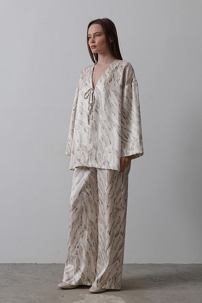 suphias Patterned satin kimono set