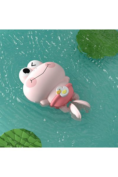 Choice Pink Wind-Up Swimming Frog Bath Toys for Toddlers, No Battery Mold-Free ABS Montessori Water Toy for