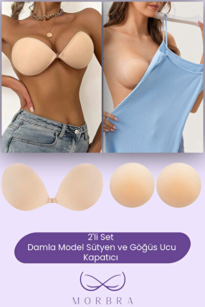 Morbra Sticky İnvisible Underwear Solutions 2li Set Damla Sütyen Ve Nipple Pad Yapışkanlı Göğüs Ucu Kapatıcı Dolgunlaştırıcı Sütyen