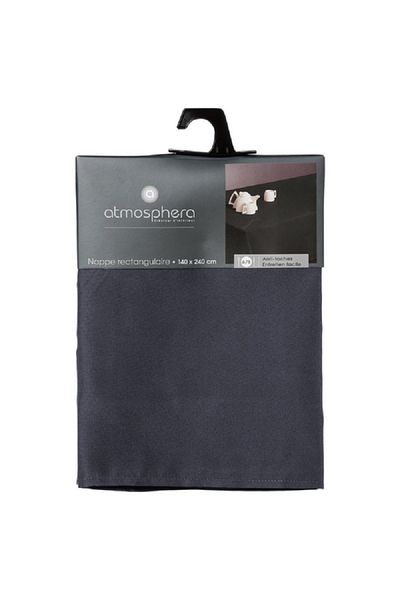 Atmosphera Stain-Resistant Anti-Skid Rectangular Tablecloth Dark Grey