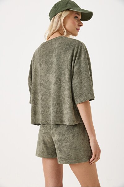 VAYU Naturel Detaylı Cepli Havlu Şort