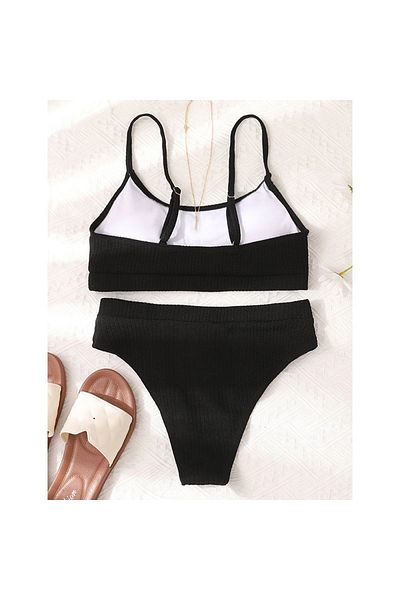 FITINT Women's Two-Piece Padded Swimsuit Black - FITINT 274