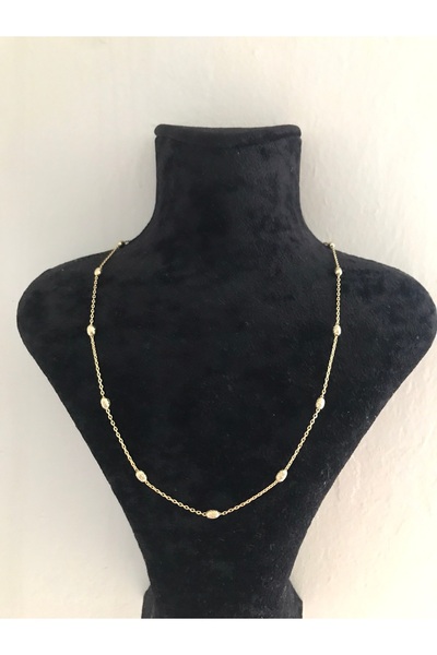 shop قلادة ذهبية اللون بسلسلة رفيعة من طراز REDNOSE ROW CYLINDER MODEL لامعة ...