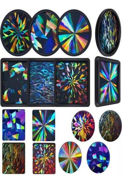 Graffiti Resin طقم قوالب كوسترات هلوجرافيك من 8 قطع