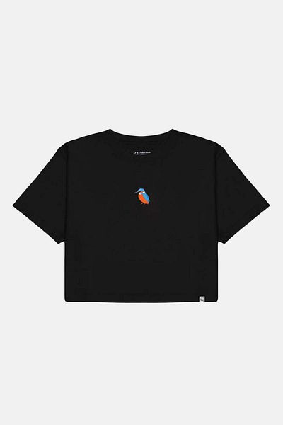 WWF Market Tricou Crop Ușor Warbler - Negru