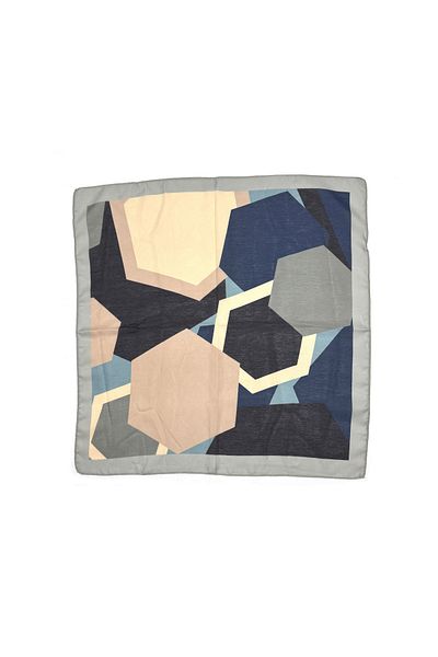 nazipek Geometric Patterned Cotton Bandana Scarf