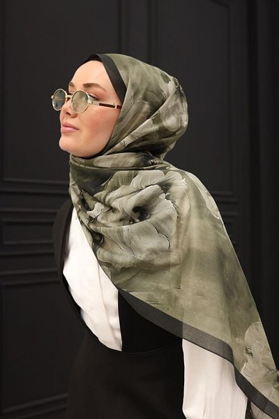 Silk Home Σάλι Nariya - 90006 - Χακί Μαύρο