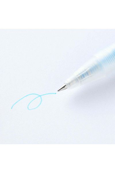 Muji Gel Ink Knock Type Ballpoint Pen, 0.5 mm, Light Blue