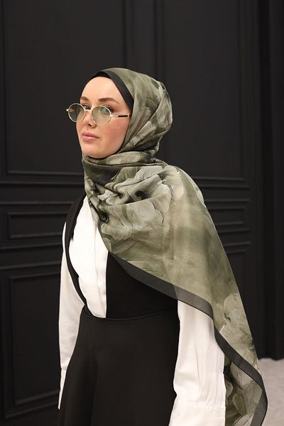 Silk Home Σάλι Nariya - 90006 - Χακί Μαύρο