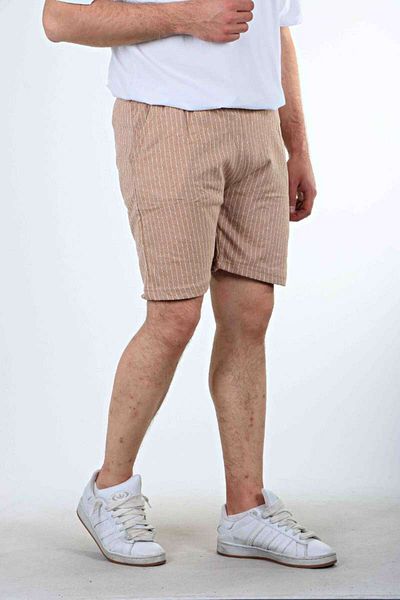 Benim Denim Striped Jogger Shorts Cream