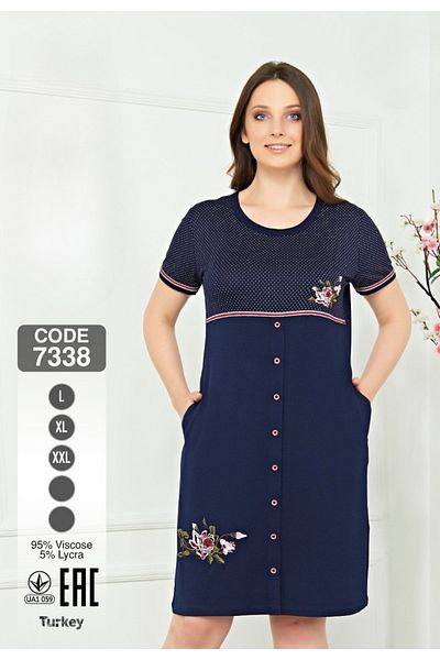 ROMEO LİFE Women's Lycra Viscose Fabric Summer Dress 7338