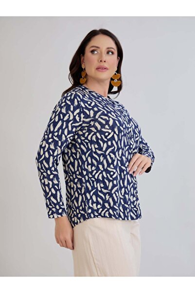 ModaMinar Жіноча сорочка з принтом з бавовняної тканини