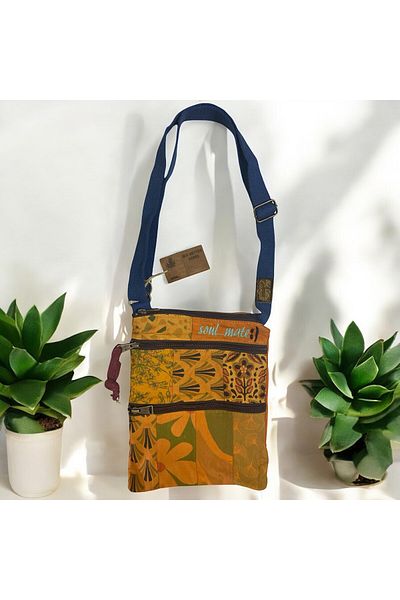 Old Cotton Vintage Colorful Ethnic Shabby Small Size Beach Daily Women's Shoulder Bag 24cm X 29cm