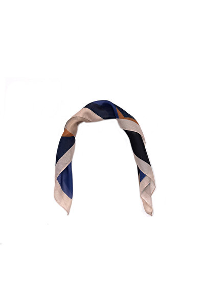 nazipek Geometric Patterned Cotton Bandana Scarf