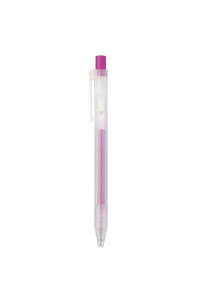Muji Gel Ink Knock Type Ballpoint Pen, 0.5 mm, Purple