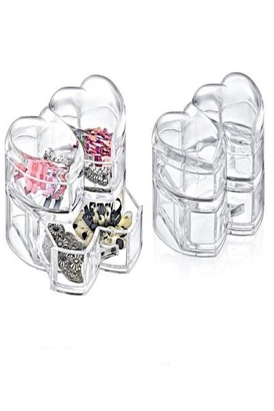 Generic Heart-shaped accessory organizer - clear crystal