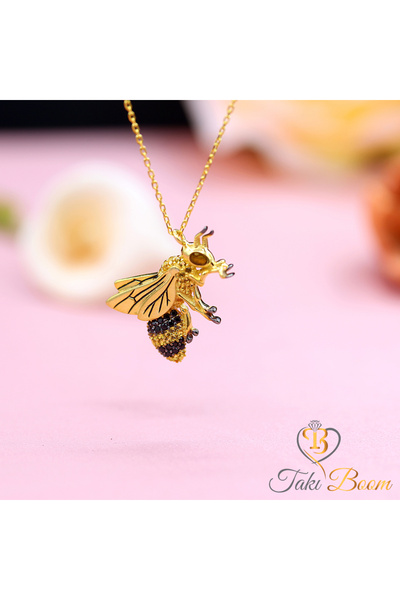 Takı Boom Arı Gümüş Kolye, Bal Arısı Kolye, Kadınlar İçin Arı Kolye, Sevgiliy...