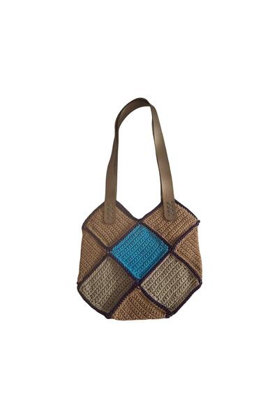 TURALLİ Macrame Colorful Square Patterned Shoulder Bag, Special Design Handcrafted