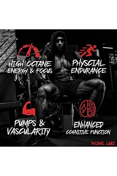 insane labz Psychotic, Infused Pre Workout, Peach Mango, 208g, 35 Servings