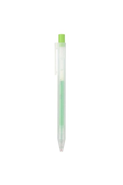 Muji Gel Ink Knock Type Ballpoint Pen, 0.5 mm, Yellowish Green