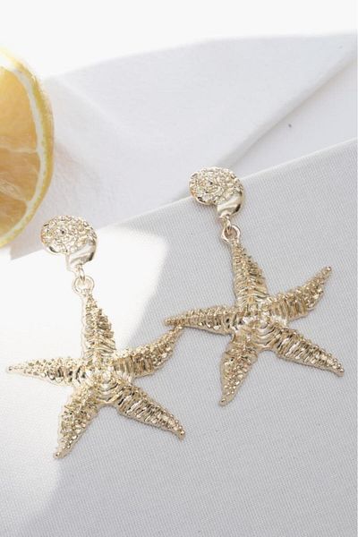 AŞIK ACCESSORIES Embossed Star Earrings