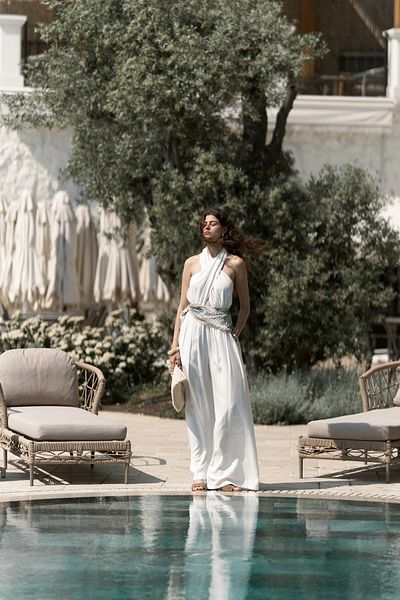 BOHEMAİ Lios Window Detail Ecru Long Jumpsuit