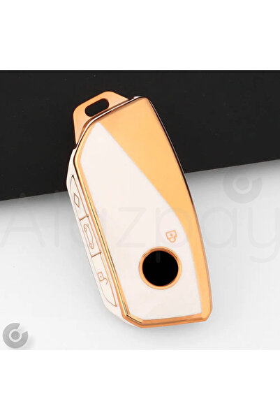 Alazpay Husă pentru chei din TPU auriu pentru BMW i7 i5 i4 iX X1 X5 x6 x7 XM 2 3 4 5 7 Seria G07 F98 G70 G09 (alb)