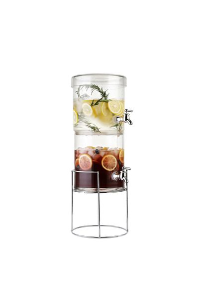 Bien Servi 3-Piece Durable and Easy Cleaning Beverage Dispenser Set Clear and Silver