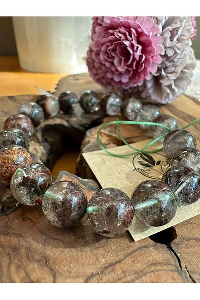 parze doğaltaş Garden Quartz (Lodolite) Natural Stone Bracelet