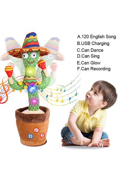 Choice B Dancing Talking Cactus Singing Talking Recording Mimic Repeating What You Say Toy Electronic Ligh.