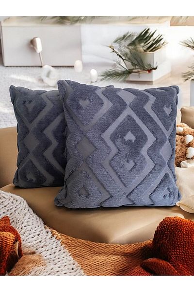 kissen 2-Piece Welsoft Punch Embroidered Decorative Throw Pillow Case