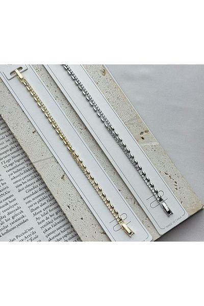 CA SHOPPİNG Sira Stone Two Chain ​​Steel Anti-Tarnish Bracelet