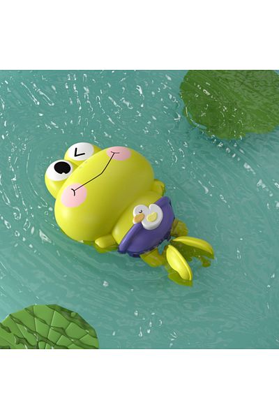 Choice green Wind-Up Swimming Frog Bath Toys for Toddlers, No Battery Mold-Free ABS Montessori Water Toy fo