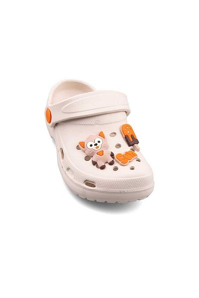 İncim Ecru Figured Daily Garden Seaside Beach Nursery Unisex Children's Slippers & Sandals
