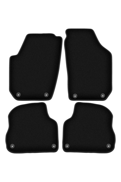 shumee Covorașe BASIC negre din velur pentru: Skoda Fabia II hatchback, stati...