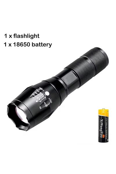 Heinast ZOOM black 1PC High Power T6 LED Flashlights Camping Torch 5 Light Modes Zoom Light Aluminum Alloys
