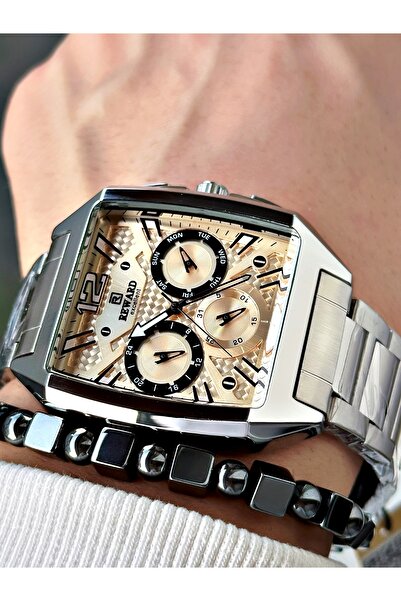 Reward Gümüş Renk Kare Model Fonksiyonlu Çelik Kordon Erkek Kol Saati + BİLEK...