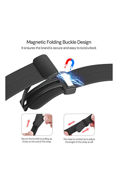 O Ozone 20mm Silicone Replacement Strap with Magnetic Buckle For Samsung Galaxy Watch 3 45mm 46mm- Grey