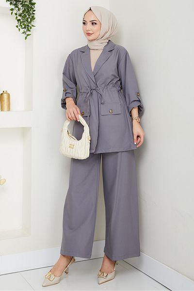 Bestenur Harpe Jacket Pants Double Suit 1567 - Gray