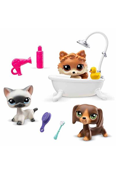 Sunman مجموعة لعب سبا Littlest Pet Shop Miniatures مع رغوة داخلية من أجل متعة S3!
