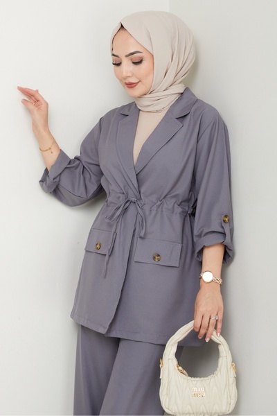 Bestenur Harpe Jacket Pants Double Suit 1567 - Gray