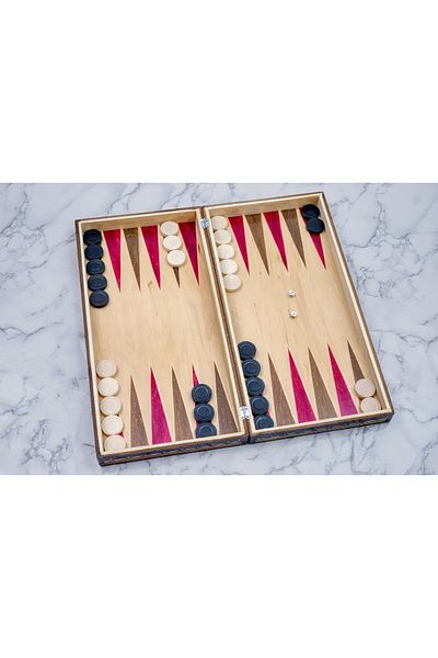 ROmde ROmde™ Wooden Chess and Backgammon Game, 44x44 cm, Black and White, Alphanumeric Numbered